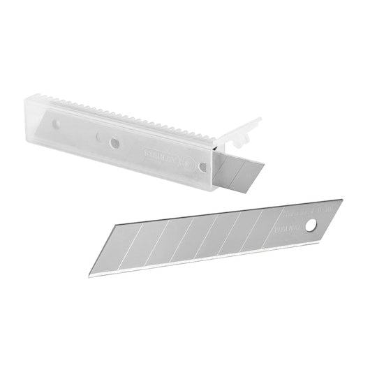 Stanley 18 mm Abbrechklingen – 5 Stk – mit Spender – für Cutter Interlock, Cutter 18 mm Autolock und andere