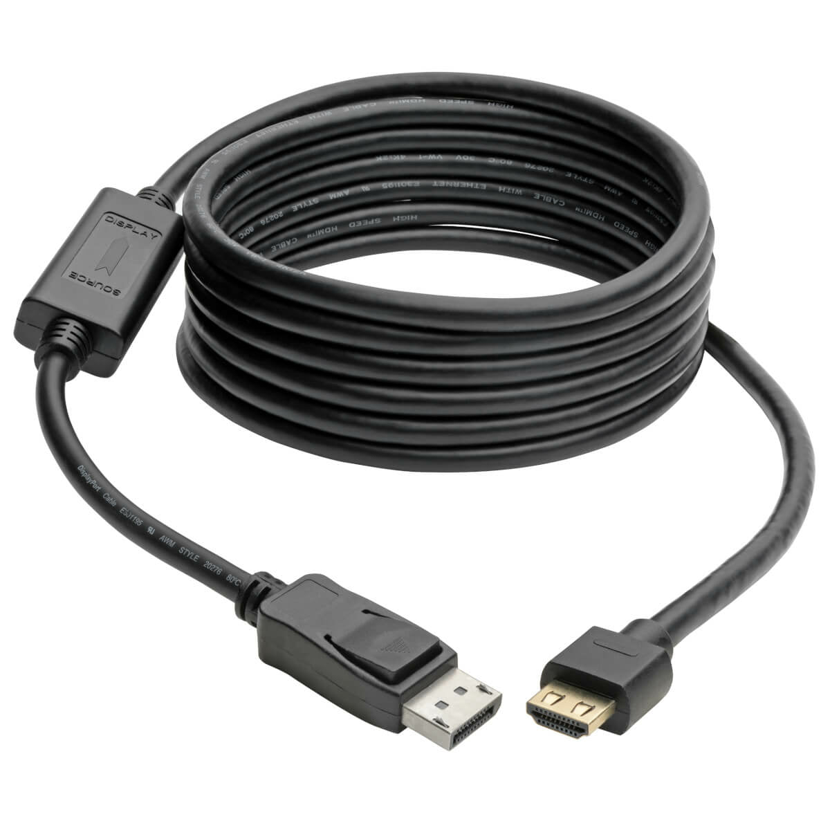 Tripp Lite P582-010-HD-V4A Kabel DisplayPort zu HDMI – 4K (3840 × 2160) @ 60 Hz, DP 1.4, HDR, 3,05 m – Schwarz