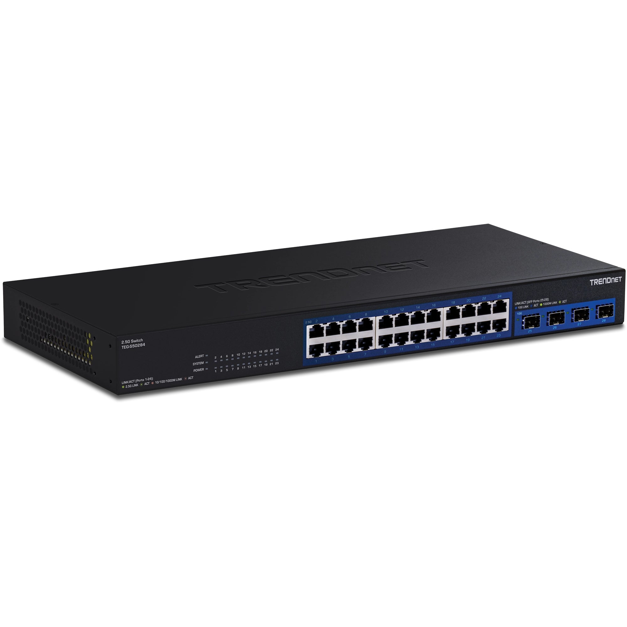 TRENDnet TEG-S50284 – Unmanaged Switch – 24× 2,5G, 4× SFP+, 19", 1U