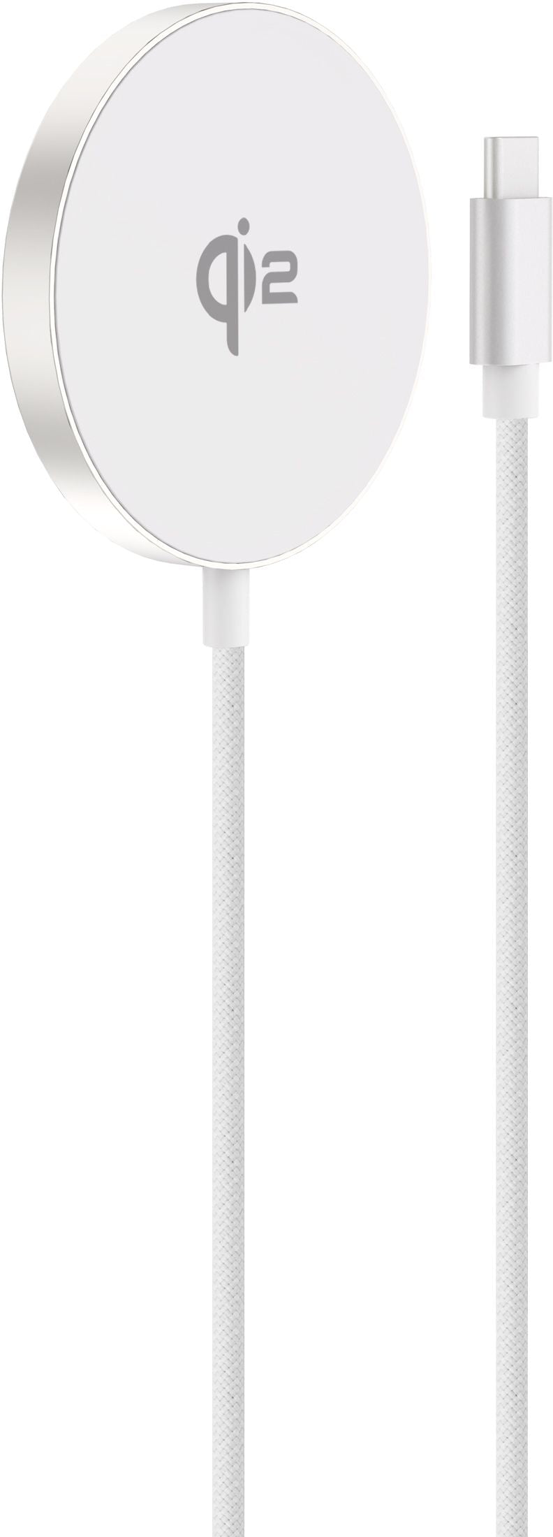 eSTUFF ES638300 Kabelloses Ladegerät 15 W – Qi2, magnetisch – 1,2 m Kabel, Aluminium/PC, LED-Anzeige