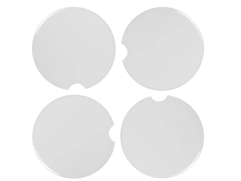 FTM Untersetzer – 4er Set, Ø 6,5 cm, H 0,5 cm, Porzellan, Weiss, für Sublimation