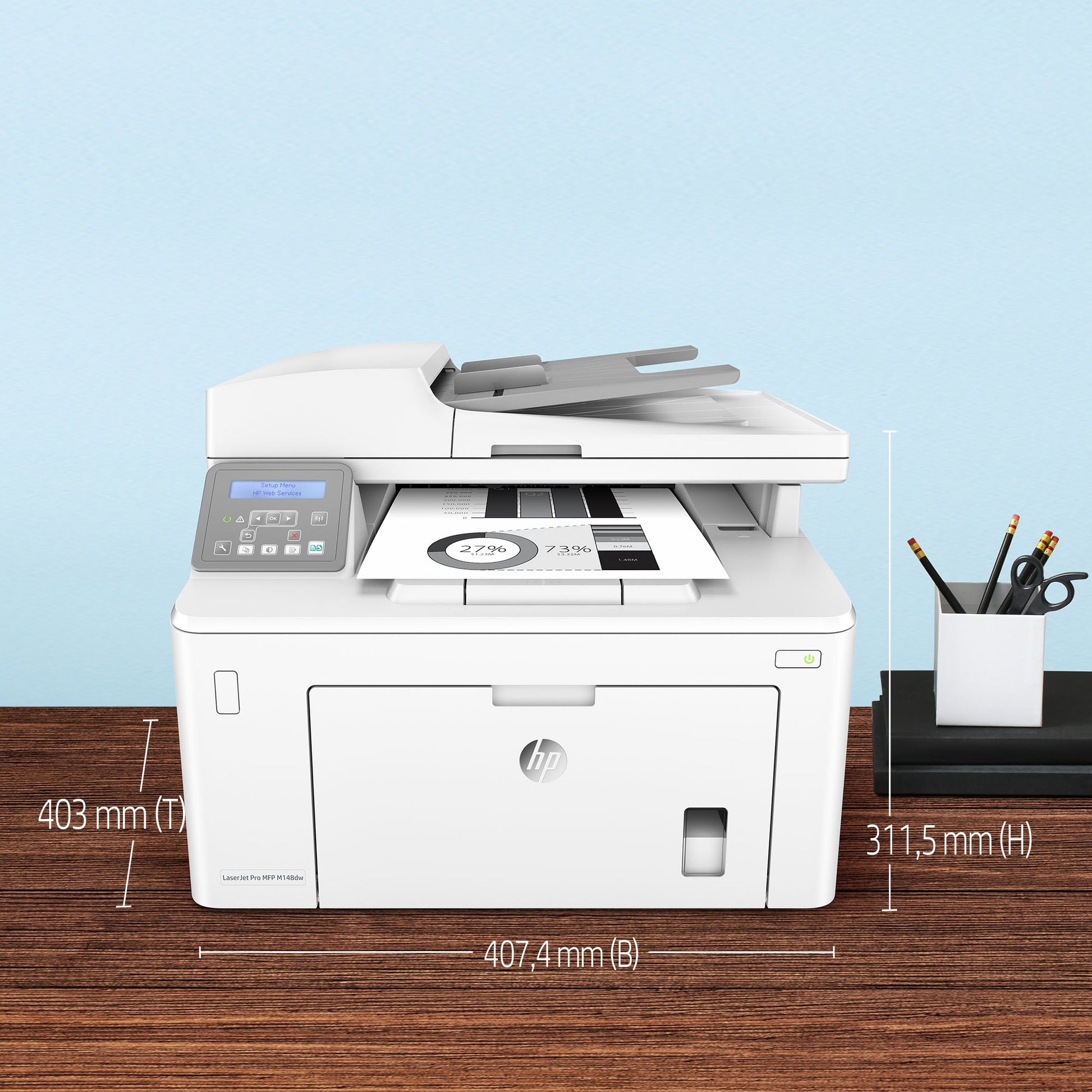 HP LaserJet Pro MFP M148dw – SW-Laser-Multifunktionsdrucker, A4, 3-in-1, Duplex, ADF, WLAN/LAN, AirPrint