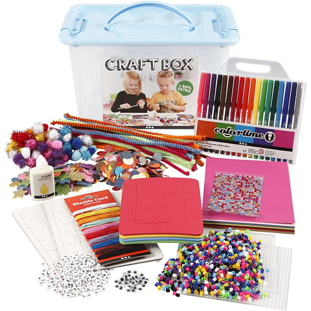 Creativ Company Bastel-Box – Bastelset – 14-teilig – Filz, mehrfarbig – ab 6 Jahren