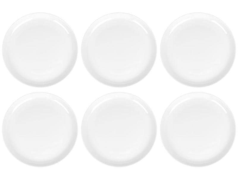 Furber. Furber Teller – 6er Set, Ø 21 cm, Knochenporzellan, Weiss, spülmaschinenfest