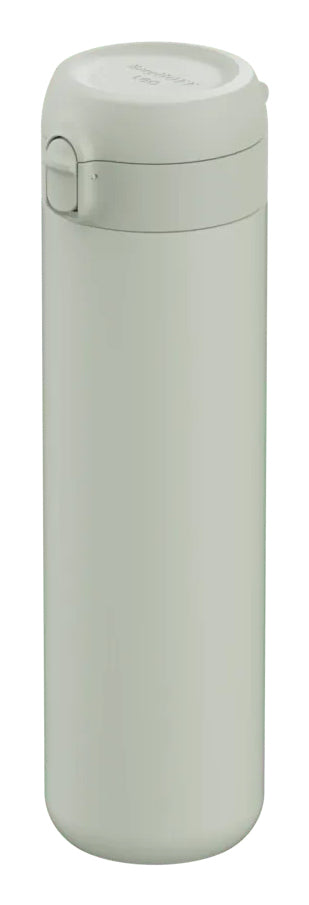 BergHOFF Leo Isolierflasche 700 ml – doppelwandig 6 h heiss/6 h kalt, Edelstahl, Druckknopfdeckel, Salbei