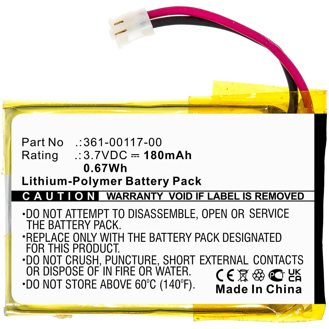 CoreParts Li-Polymer Batterie 3,7 V 180 mAh – für Garmin