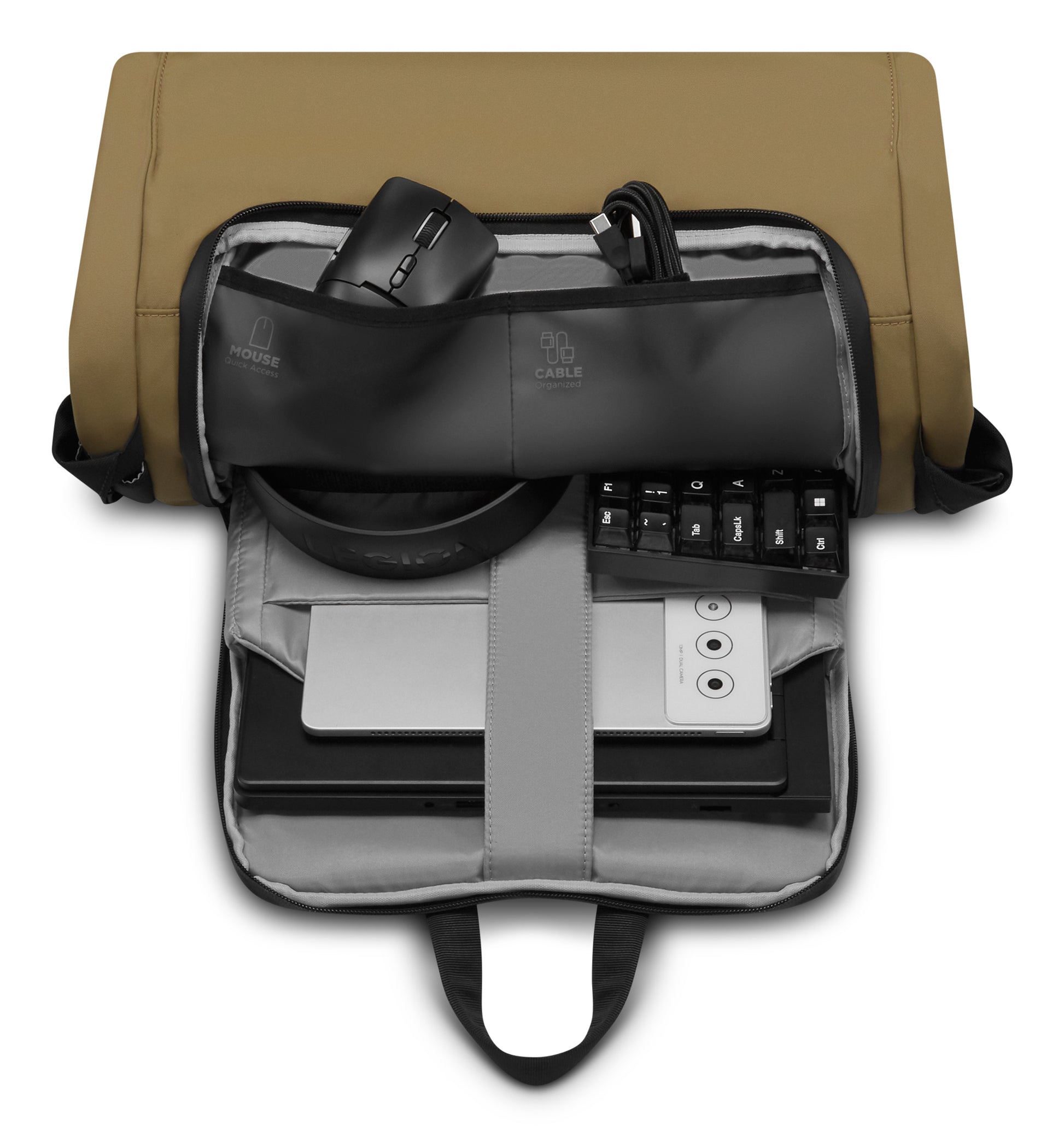 Lenovo Notebook-Rucksack bis 16" – wasserfest – Schwarz/Gelb