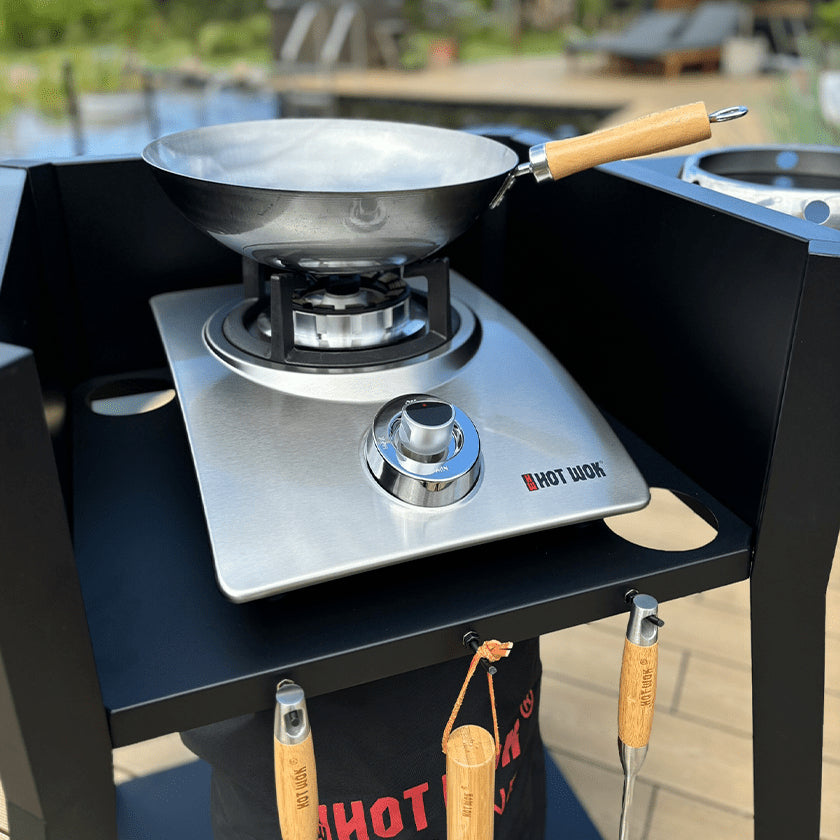 Hot Wok Gasgrill Double – 2 Brenner, Flachbrenner, 20 kW – Schwarz