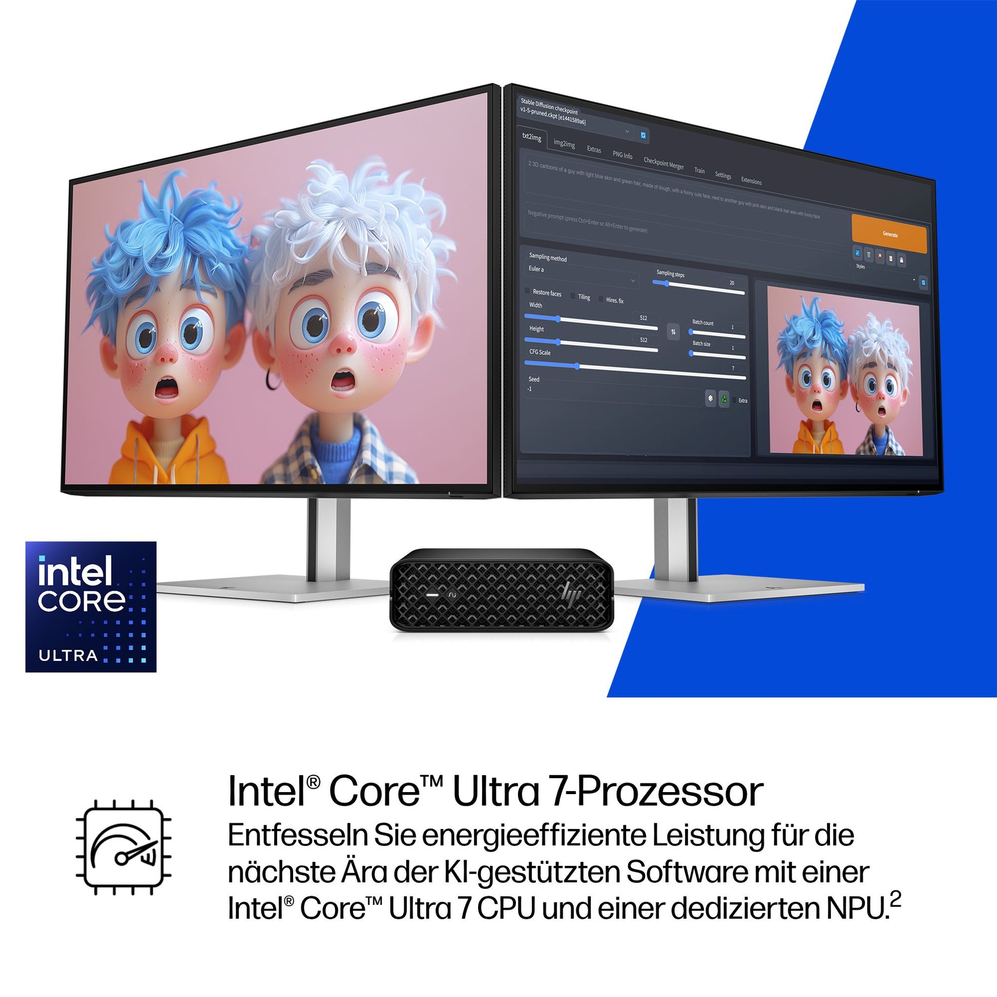 HP Z2 G1I Micro – Intel Core Ultra 7 265, 16 GB RAM, 512 GB SSD, NVIDIA RTX A400 4 GB, Windows 11 Pro