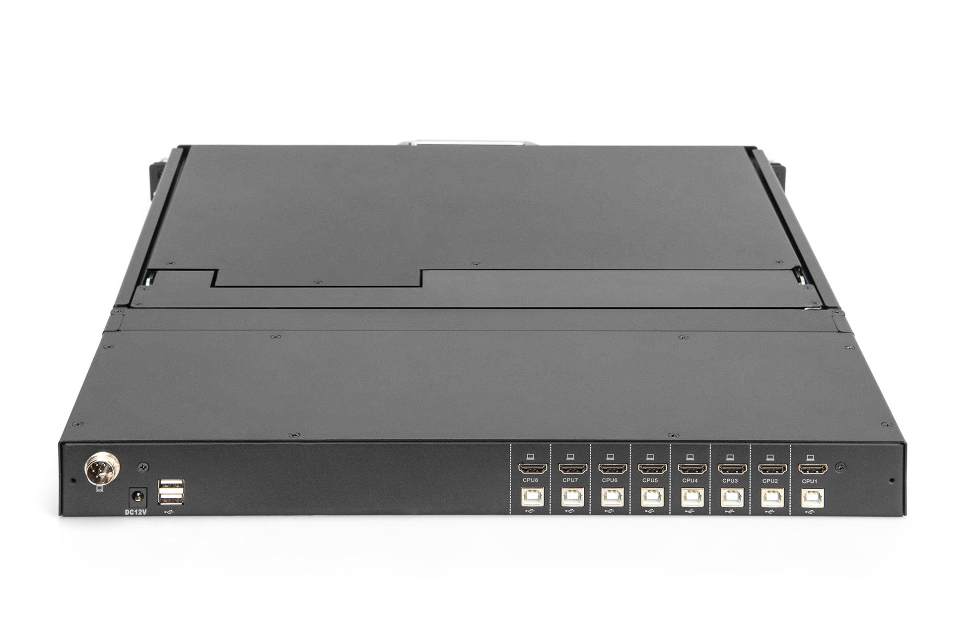 Digitus DS-72221-6GE – 19" Rack-LCD-Konsole – 1920 × 1080, 8-Port HDMI KVM, USB 2.0, DE QWERTZ – 1U