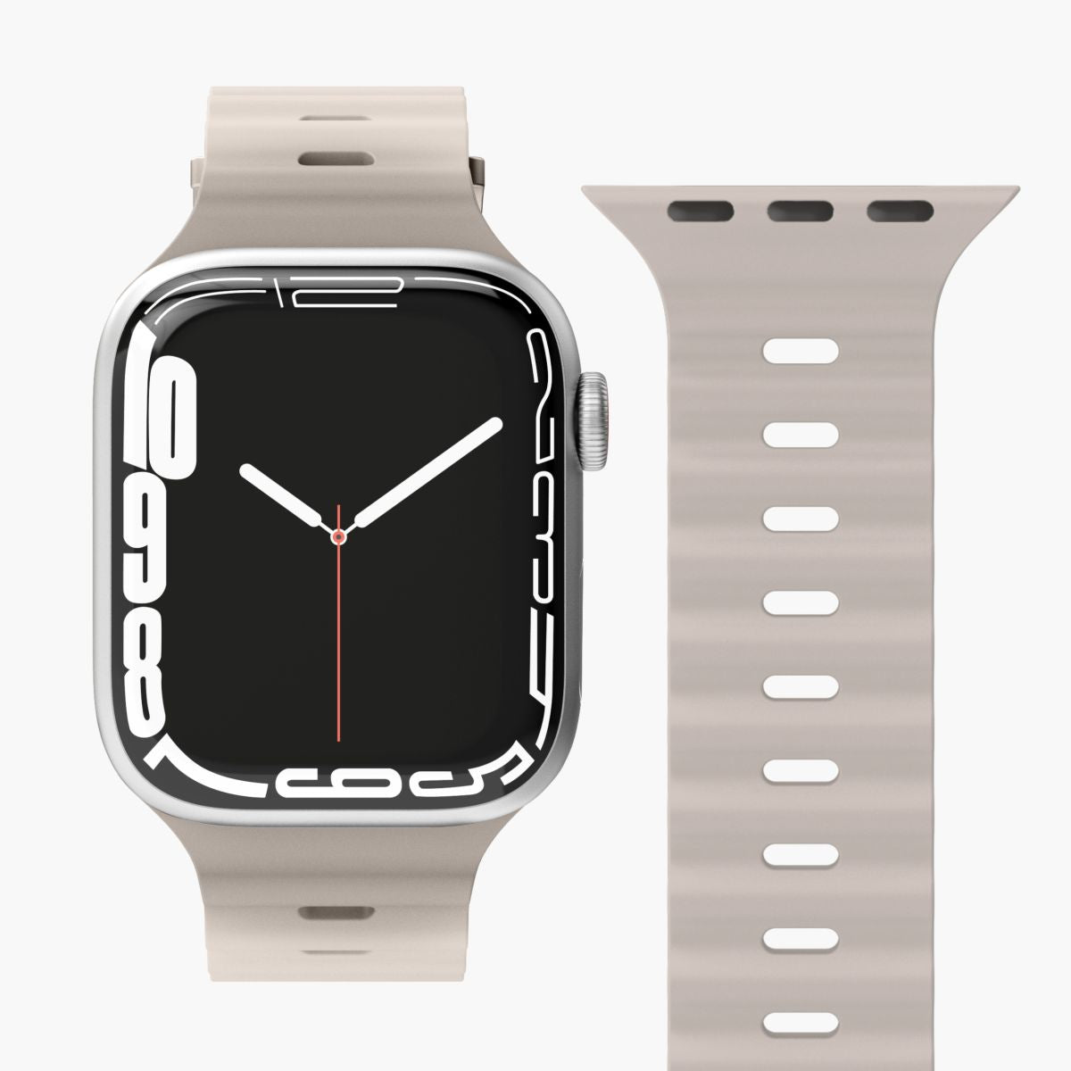Vonmählen Wave Band Cream – Armband – für Apple Watch 38/40/41 mm, Elastomer (TPR)