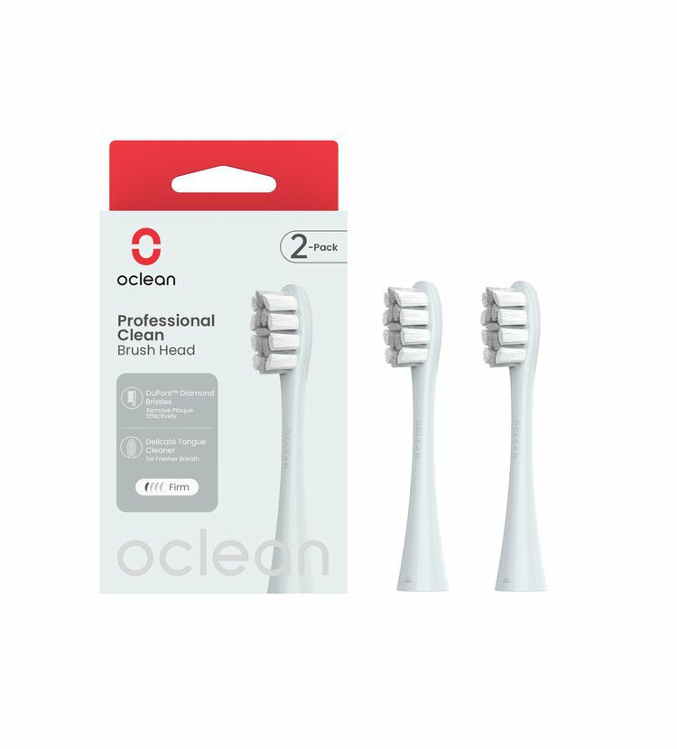 Oclean Aufsteckbürste – für Oclean Zahnbürsten – Mittel – 2 Stk – Silber