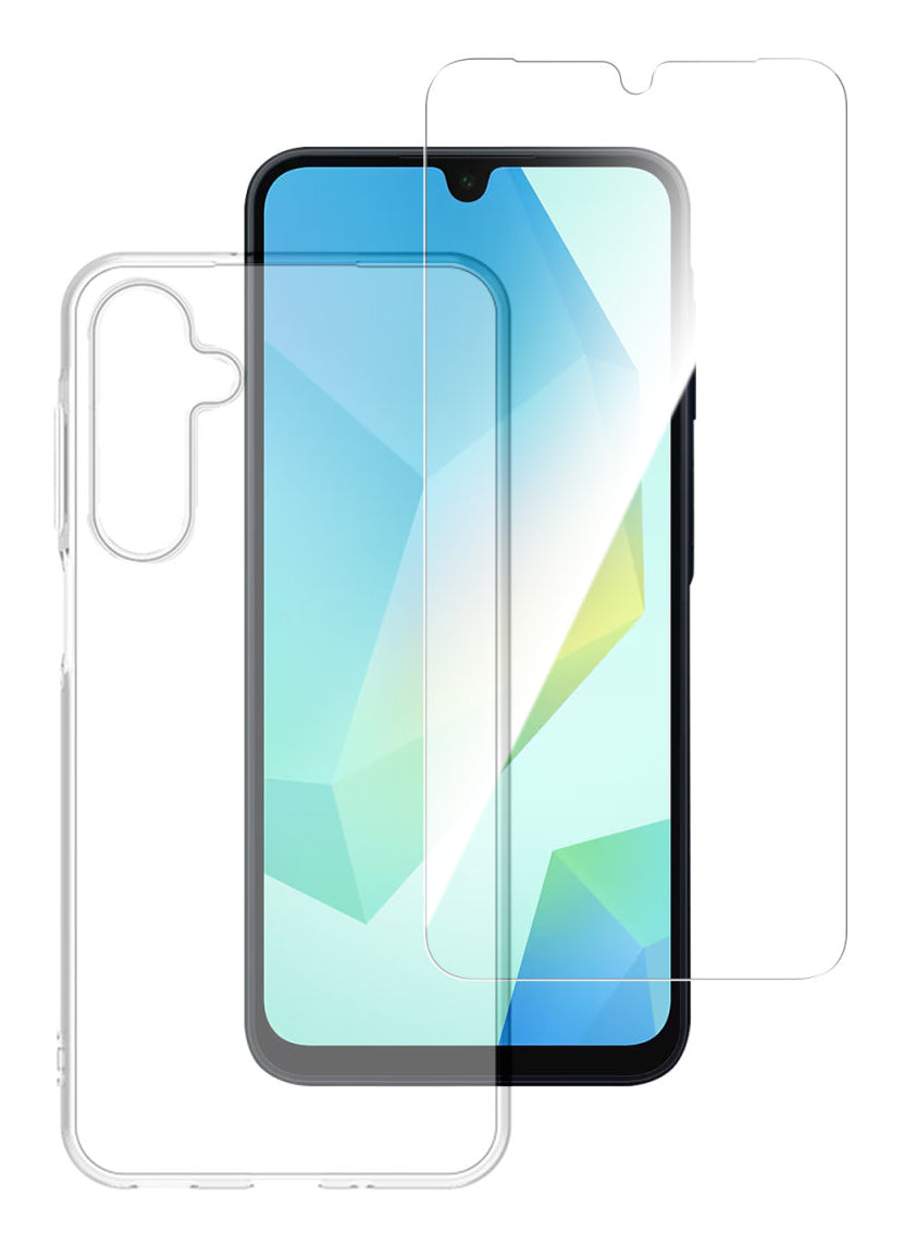 4smarts 360 Protection Set Backcover – für Samsung Galaxy A16 / A16 5G, PC + gehärtetes Glas, Transparent