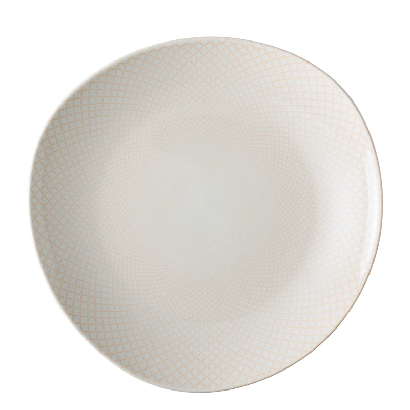 Lunasol Speise-Service Elements North Organic – Set 12-teilig, Ø 27/25/21 cm, Steingut, Beige
