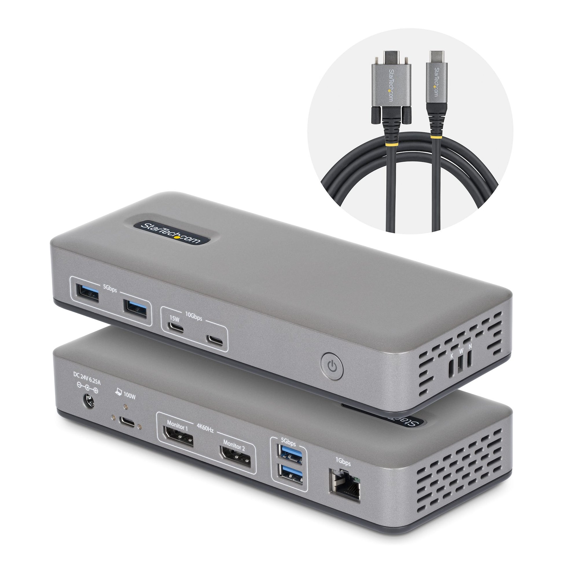 StarTech.com 201UE-USBC Dockingstation – USB-C, 2× DP, 4× USB-A, 2× USB-C, 100 W PD, GbE