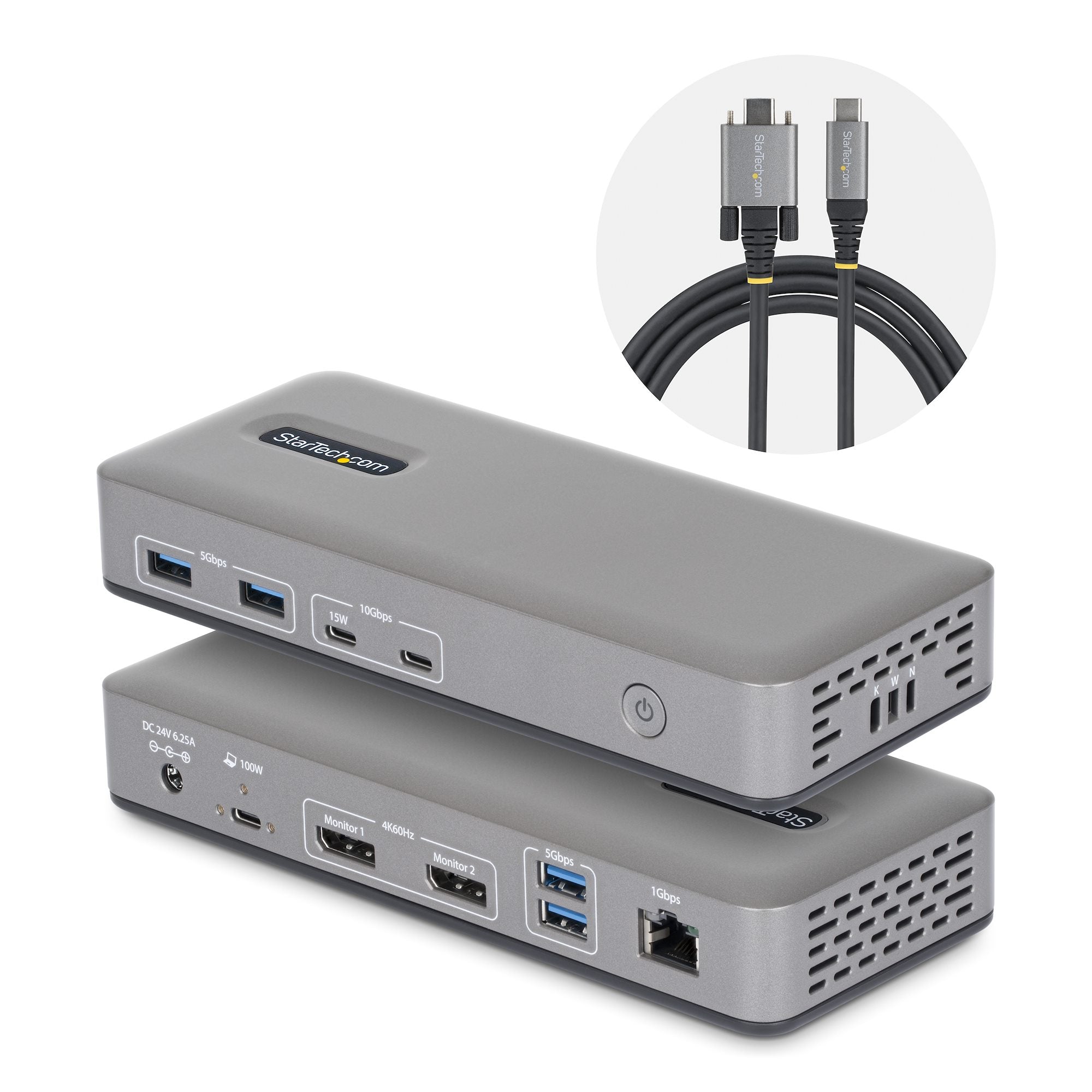 StarTech.com 201UE-USBC Dockingstation – USB-C, 2× DP, 4× USB-A, 2× USB-C, 100 W PD, GbE