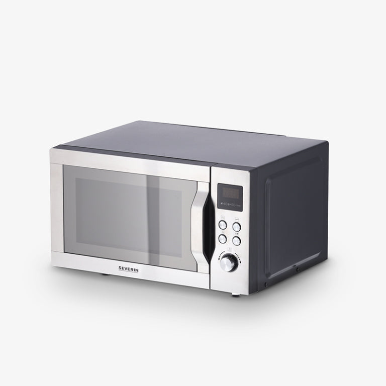 Severin Kombi-Mikrowelle MW7777 – 25 l, Grill & Heissluft, 900 W – Schwarz/Edelstahl