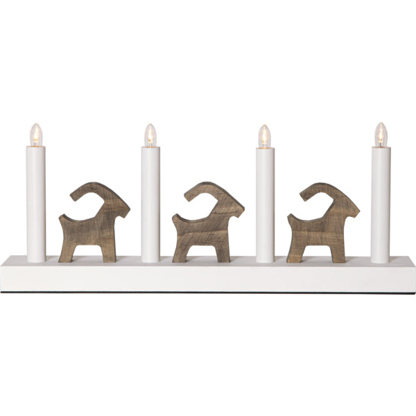 Star Trading Tischleuchte BRUSE – 43 × 7 × 17,5 cm, 0,5 W, warmweiss, braun, Schalter, LED