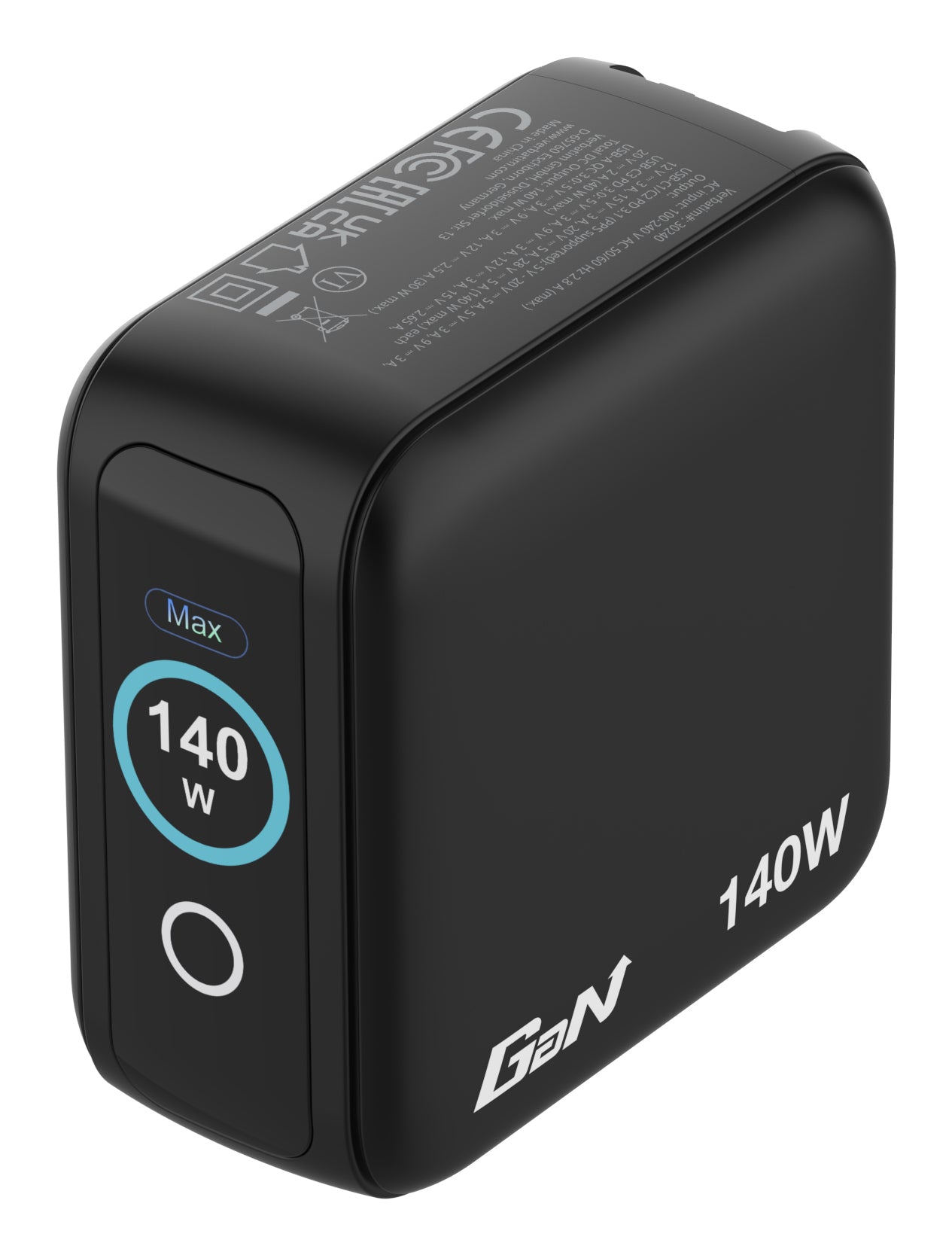 Verbatim 30240 USB-Desktop-Ladegerät 140 W – USB-C×3, USB-A×1 – PD 3.0, PPS, QC 3.0, GaN – EU/UK/US