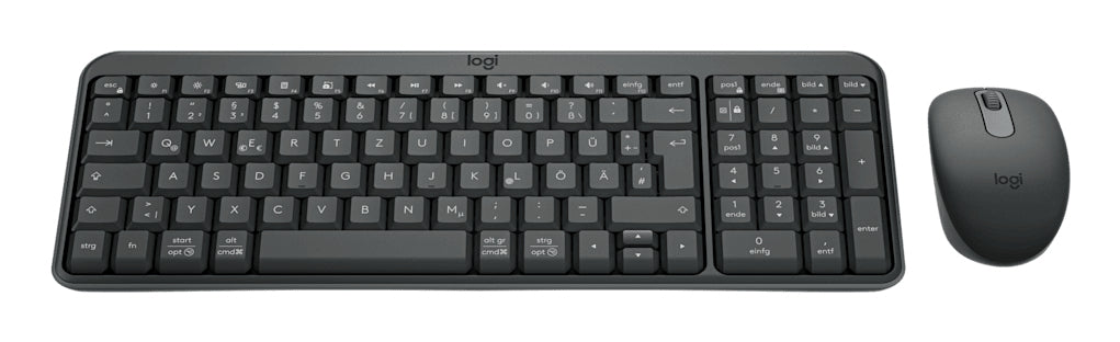 Logitech MK250 Compact – Tastatur-Maus-Set – Bluetooth & 2,4 GHz – QWERTZ (DE) – Graphit
