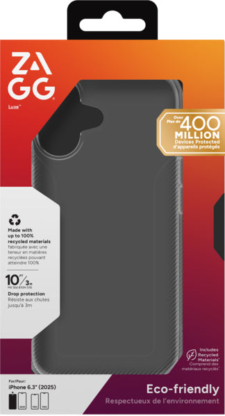 ZAGG Luxe Backcover – für Apple iPhone 17, MagSafe, Graphen, Transparent, bis 3 m Sturzsicher