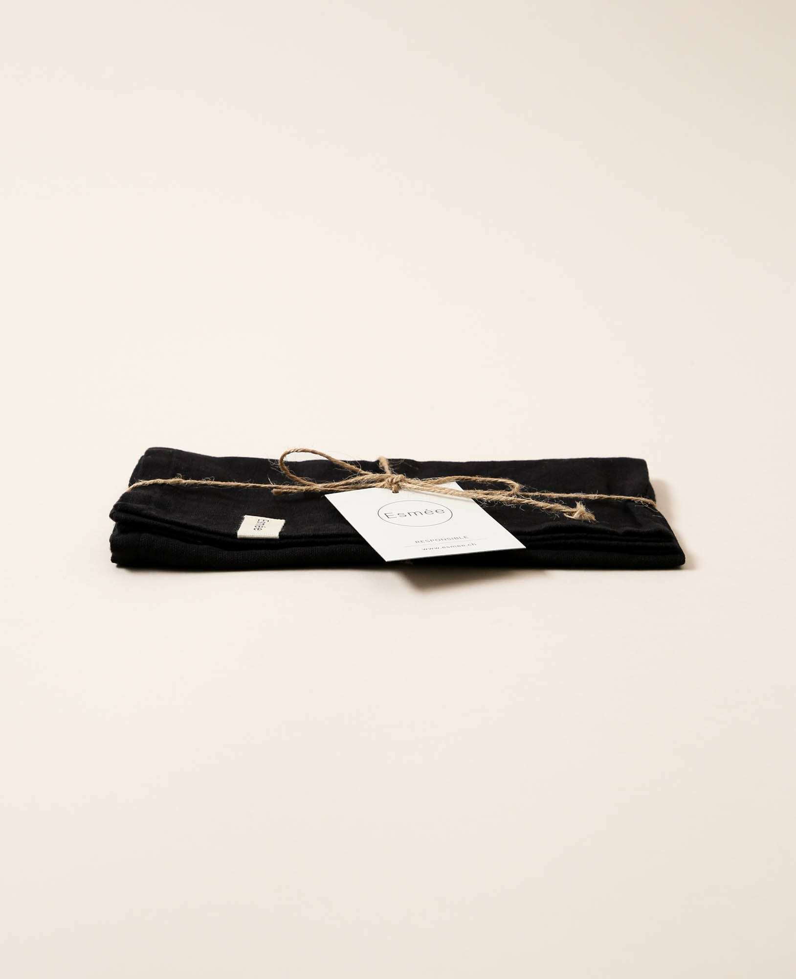 Esmée Stoffserviette – Schwarz – 45 × 45 cm, Baumwolle/Leinen – 1-er-Set
