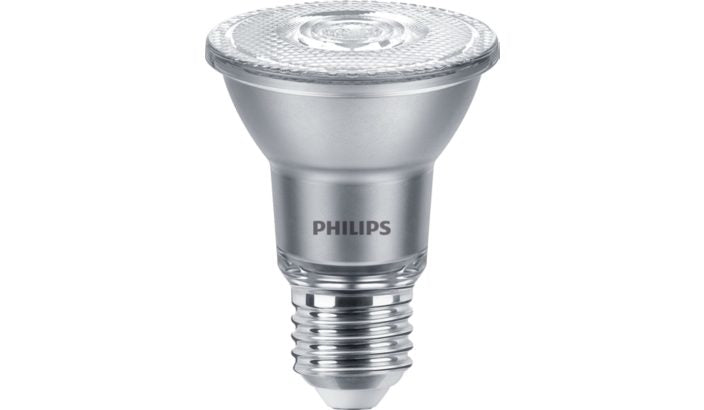 Philips LED-Leuchtmittel E27 (Spot) – Warmweiss 3000 K, 515 lm, 6 W, 40° – 1 Stk., Silber
