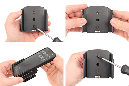 Brodit Auto-Halterung (passiv) – Neigbar 0–17°, 360° drehbar – Auto – für iPhone 15, iPhone 15 Pro – Schwarz