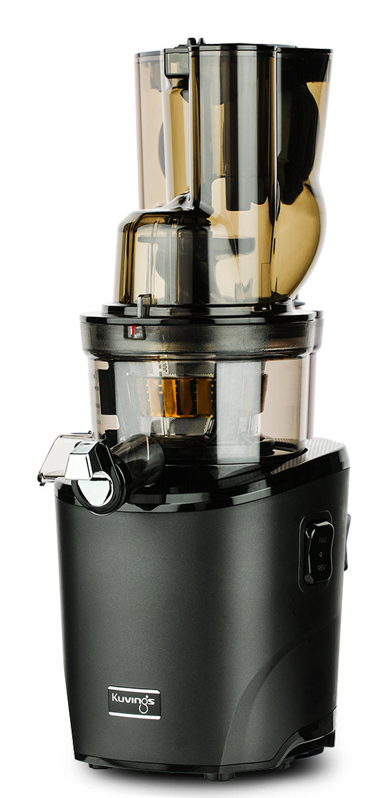 Kuvings Langsamer Entsafter REVO830S – 1 l Saftbehälter, 200 W, 9 cm Einfüllöffnung, BPA-frei – Schwarz