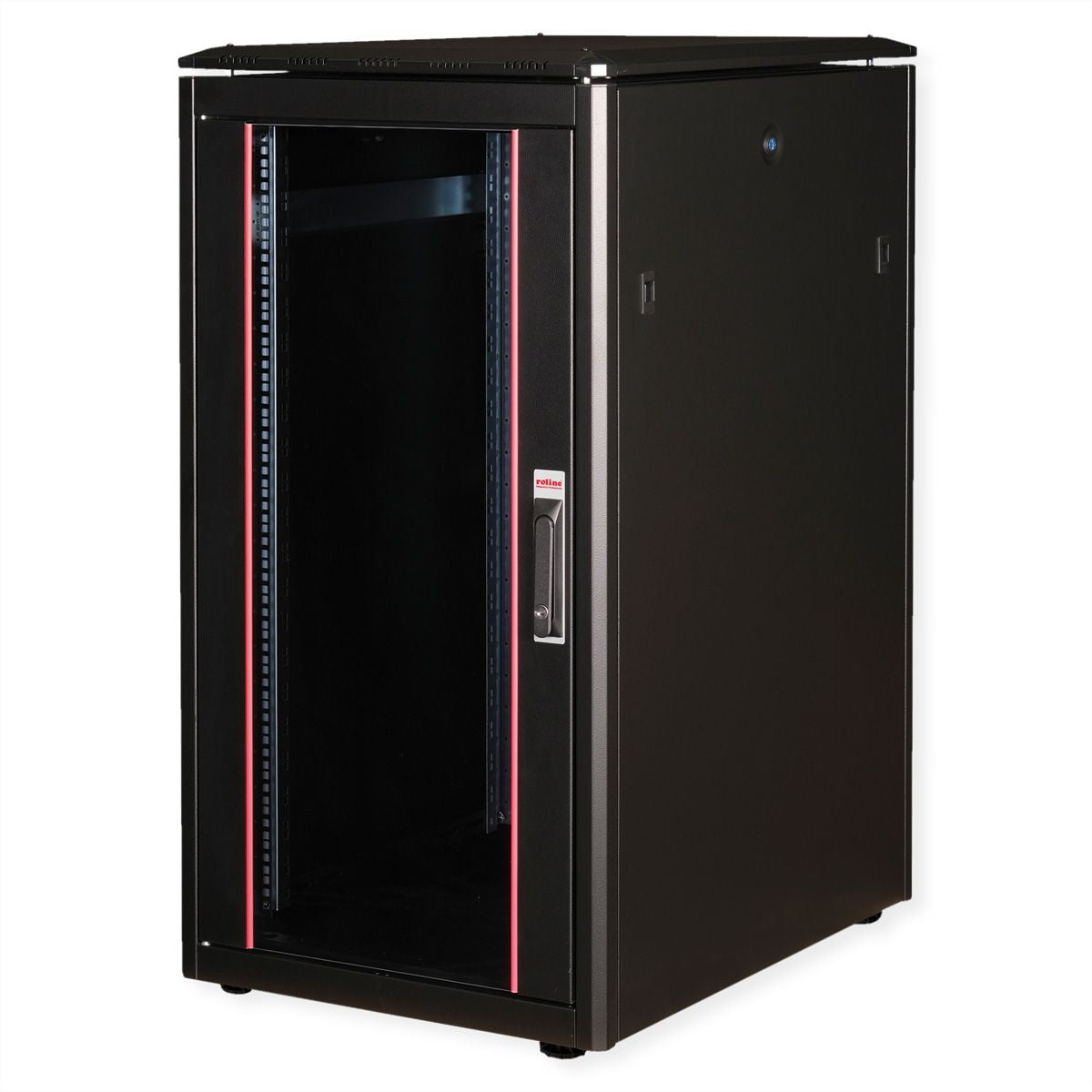 ROLINE Pro – 19" Netzwerkschrank 22U, IP20, abschliessbar, 600 × 800 × 1164 mm, schwarz, Stahl