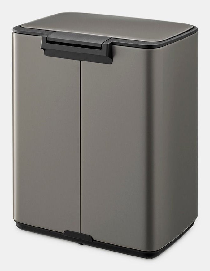 Brabantia Papierkorb – 12 l – Stahl, platin – B × H × T 292 × 369 × 263 mm
