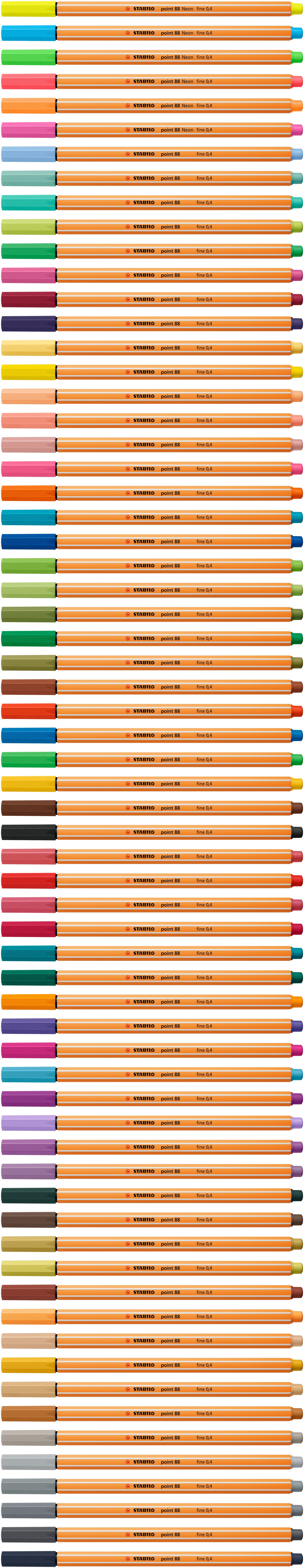 STABILO point 88 Fineliner 0,4 mm – neonorange