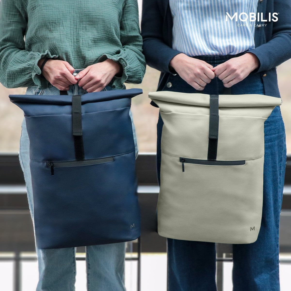 Mobilis Notebook-Rucksack – für 14–16" Notebook, 16 l, schwarz, Rolltop