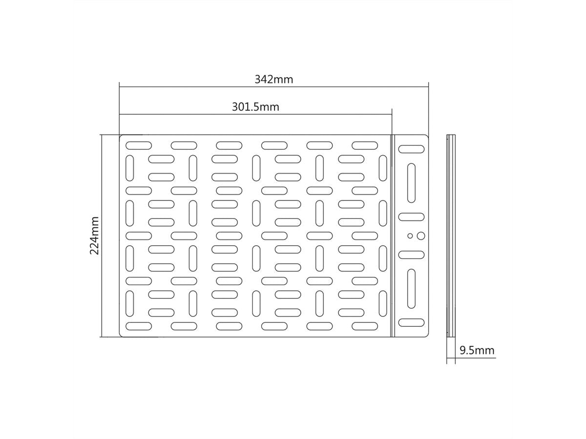 ROLINE Media-Player-Halterung, 340 × 224 × 9,5 mm, bis 5 kg, VESA 75×75/100×100/200×100/200×200
