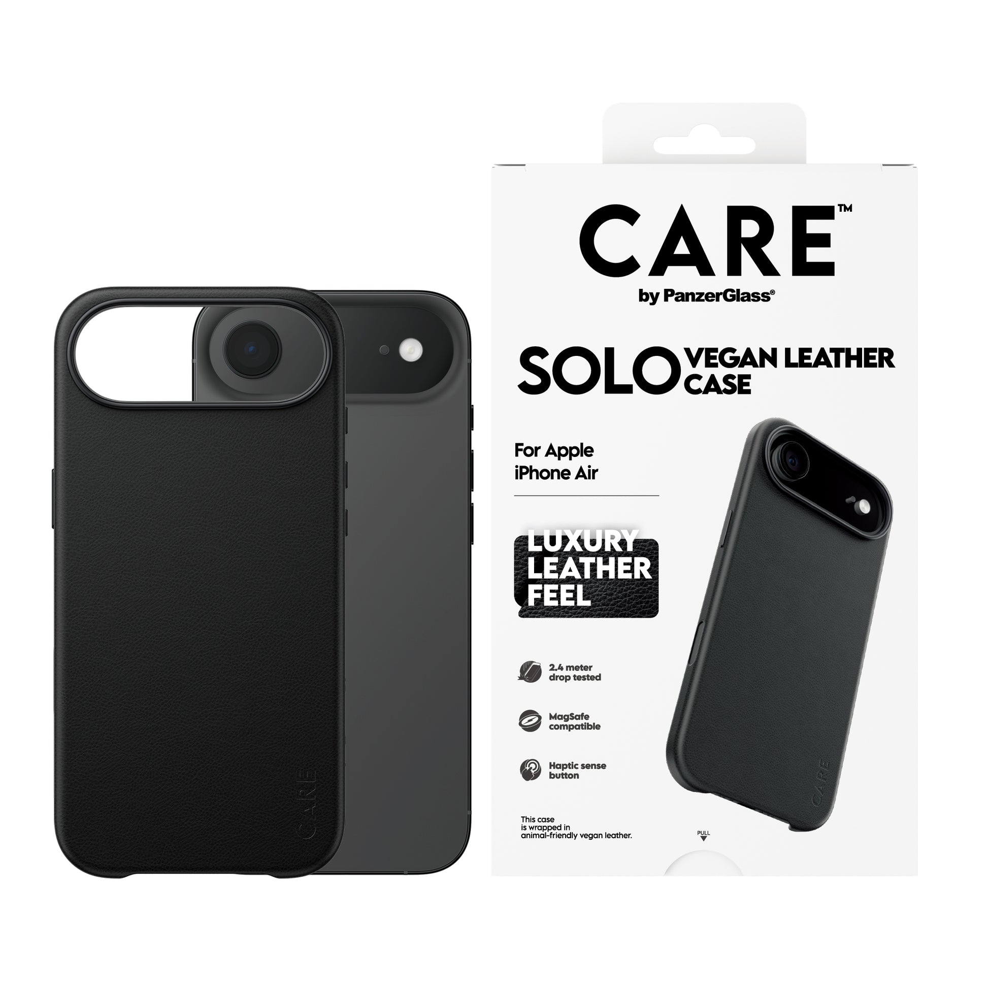 PanzerGlass CARE Solo Backcover – für Apple iPhone Air, PC, Schwarz