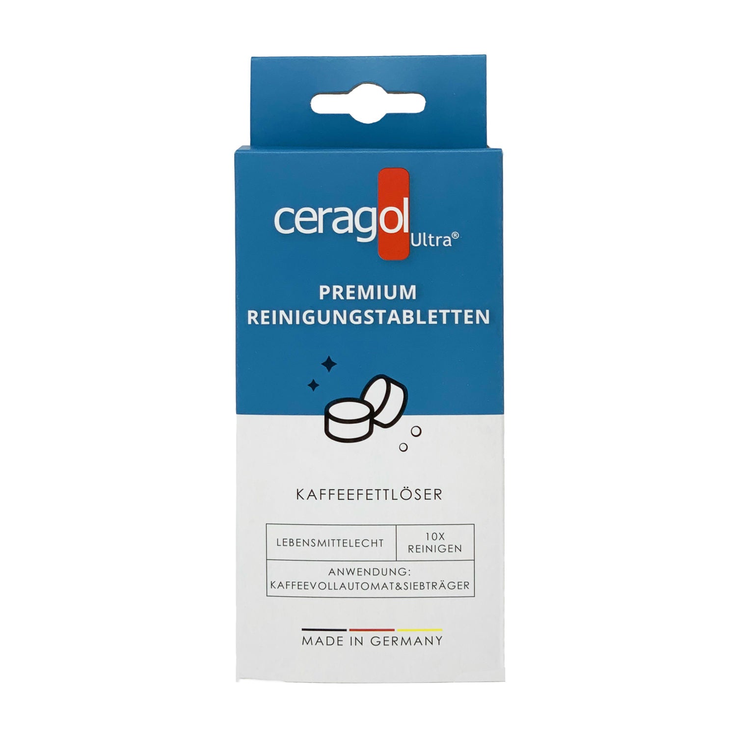 Ceragol Fettlöser-Tabletten – für Kaffeemaschinen, 10 Tabs (2 g)