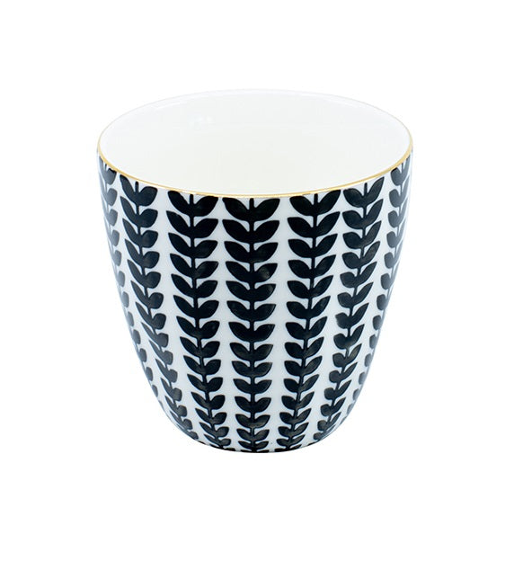 Kadastar Kaffeetasse Metropolitan Leaves – 250 ml, Ø 9,2 cm, H 8,7 cm, Steingut, spülmaschinenfest