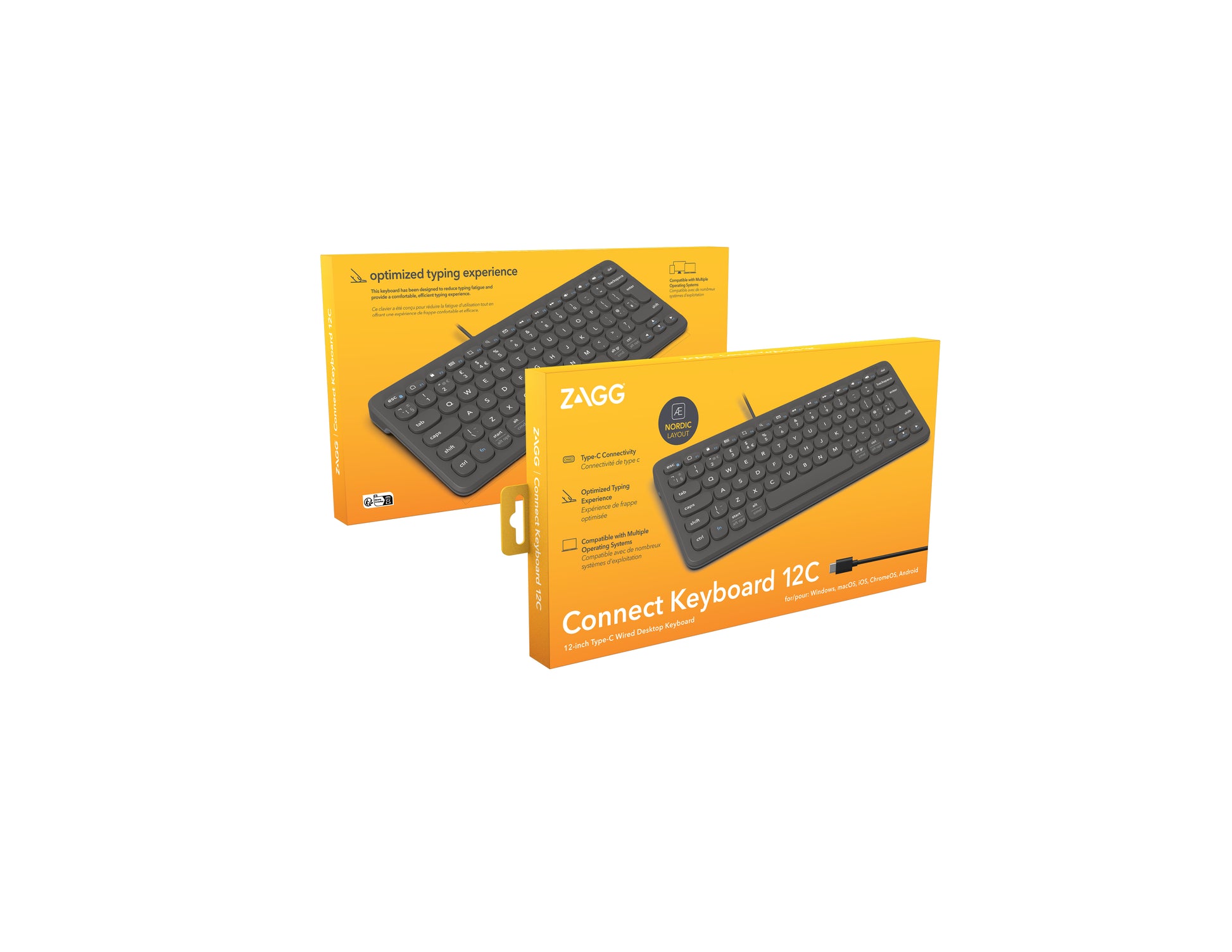 ZAGG Connect Tastatur – Kabelgebundene Tastatur (USB-C), Dunkelgrau
