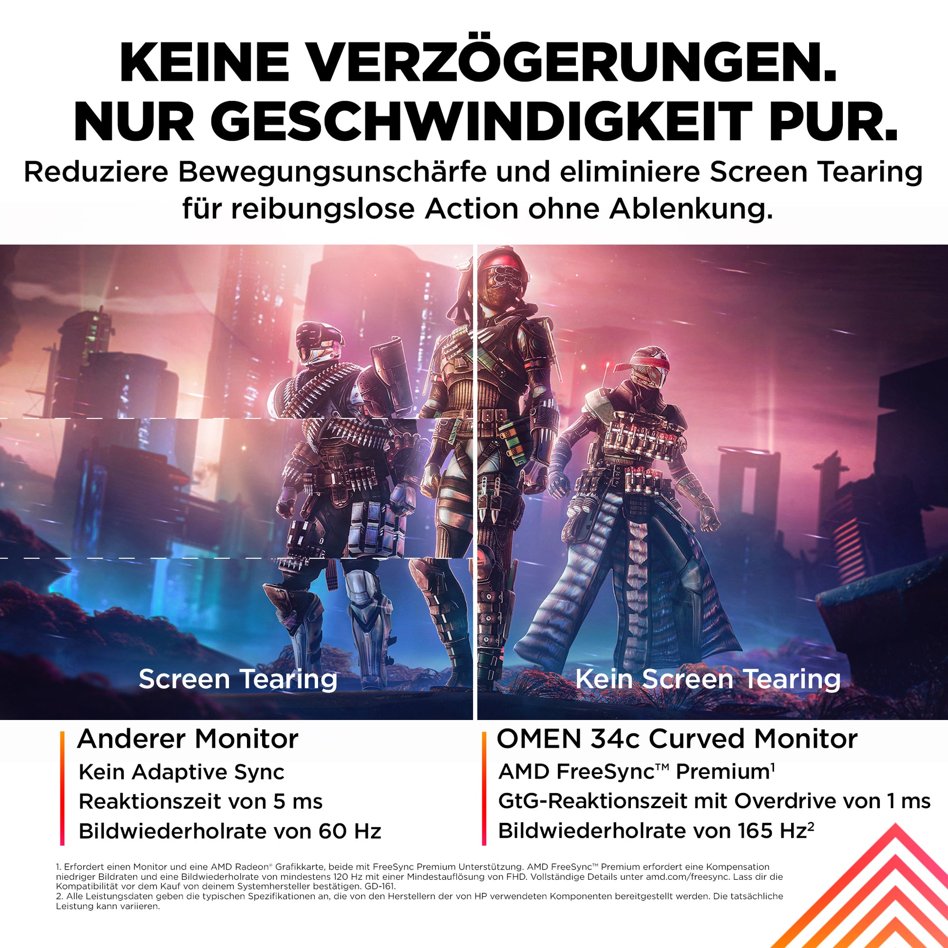 HP OMEN 34C – Monitor, 34", 2560 × 1440 (WQHD), Gebogen, 165 Hz