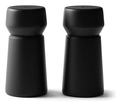 CrushGrind Salz-/Pfeffermühle 11 cm, Buchenholz, Schwarz, 2er-Set