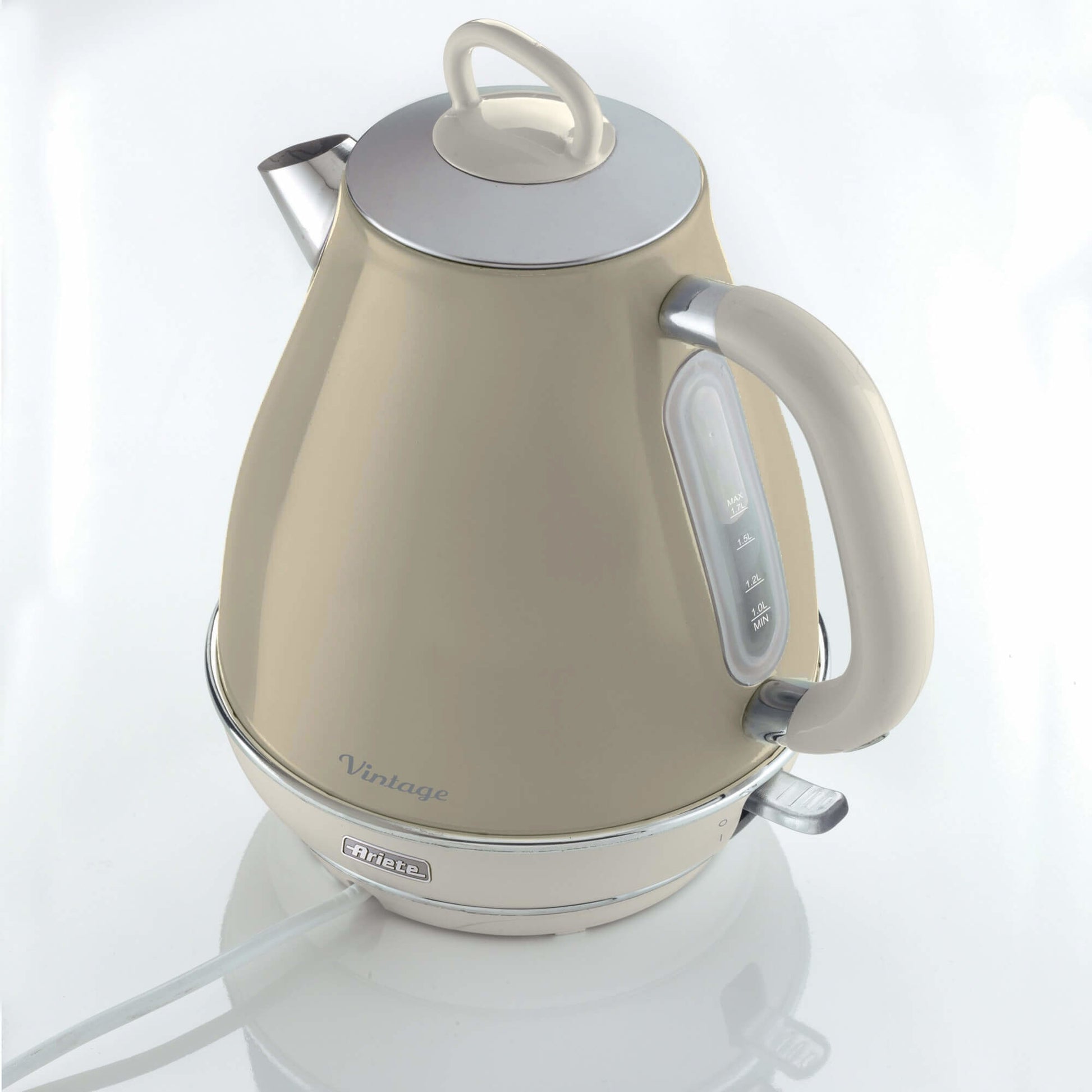Ariete Wasserkocher – 1,7 l, Edelstahl, Creme, 2869/03