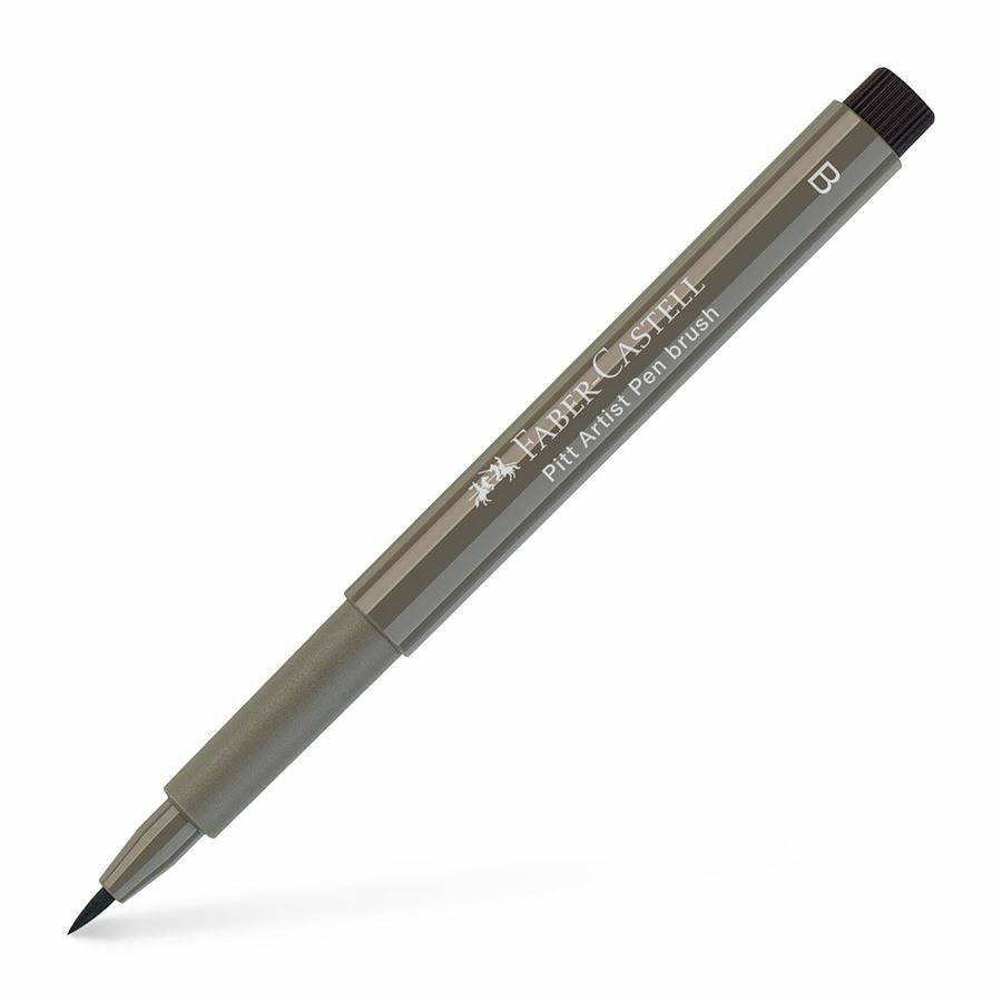 Faber-Castell Pitt Artist Pen Brush – Pinselspitze, 2,5 mm, pigmentiert, wasserfest, warmgrau IV