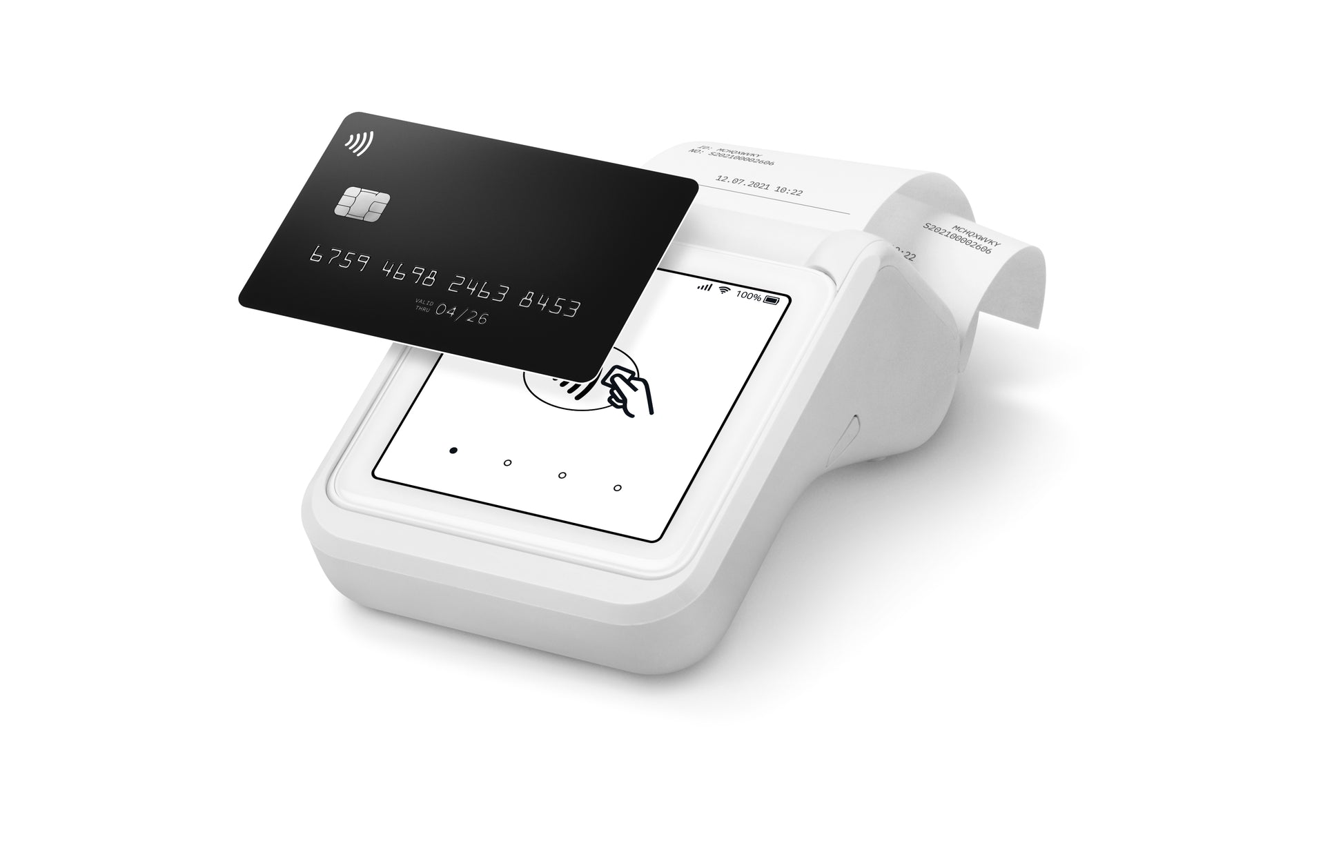 SumUp POS-Terminal mit Bondrucker – WLAN/4G, kontaktlos & EMV – weiss
