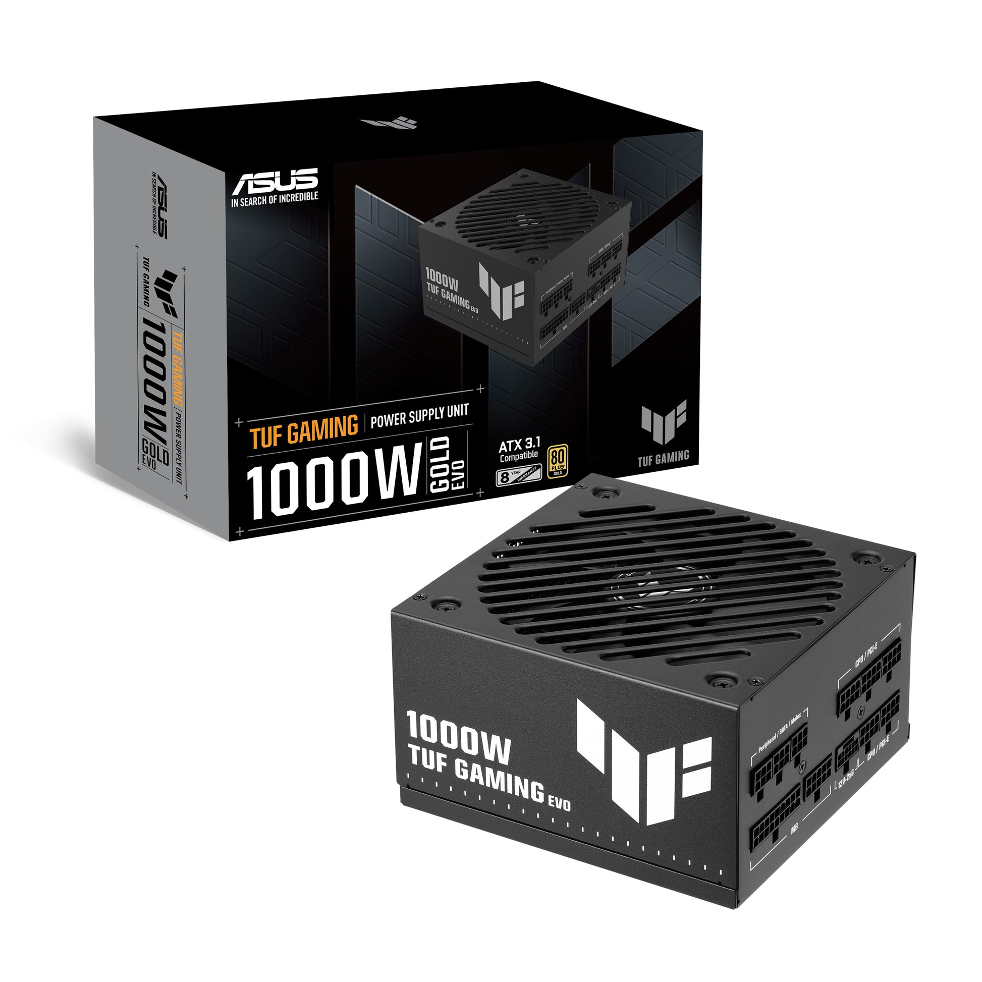 ASUS TUF Gaming 1000W Gold Evo ATX-Netzteil 1000 W 80 PLUS Gold – vollmodular, ATX 3.1, 12VHPWR