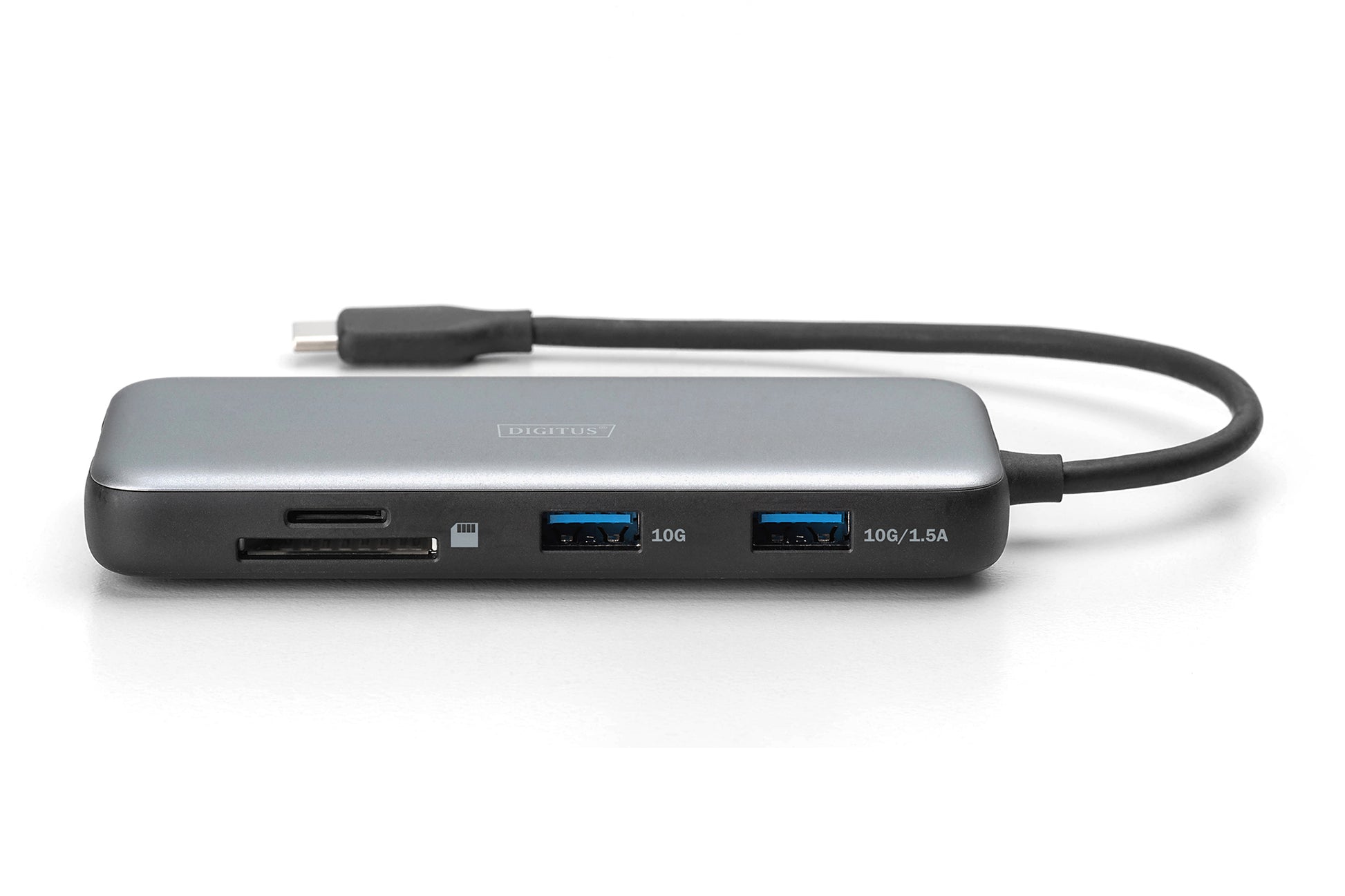 Digitus Dockingstation – USB-C, DP/HDMI, 2× USB-A, SD/microSD, 100 W PD, GbE, für Windows/Mac/ChromeOS