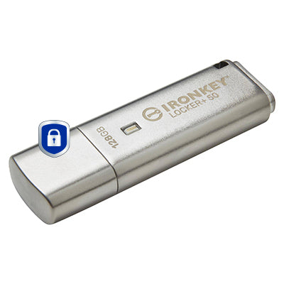 Kingston Technology Kingston IronKey Locker+50 USB-Stick – 128 GB, USB 3.2, 256-Bit AES-Verschlüsselung