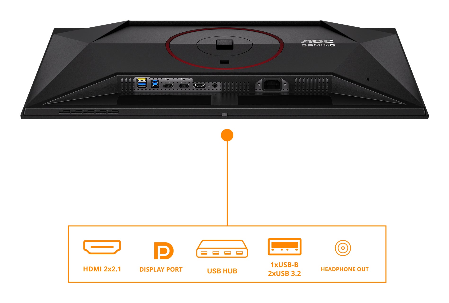 AOC Q27G4SDR – Monitor, 26,5", 2560 × 1440 (WQHD), OLED, 360 Hz, Adaptive Sync, USB-Hub, VESA 100 × 100, Rot
