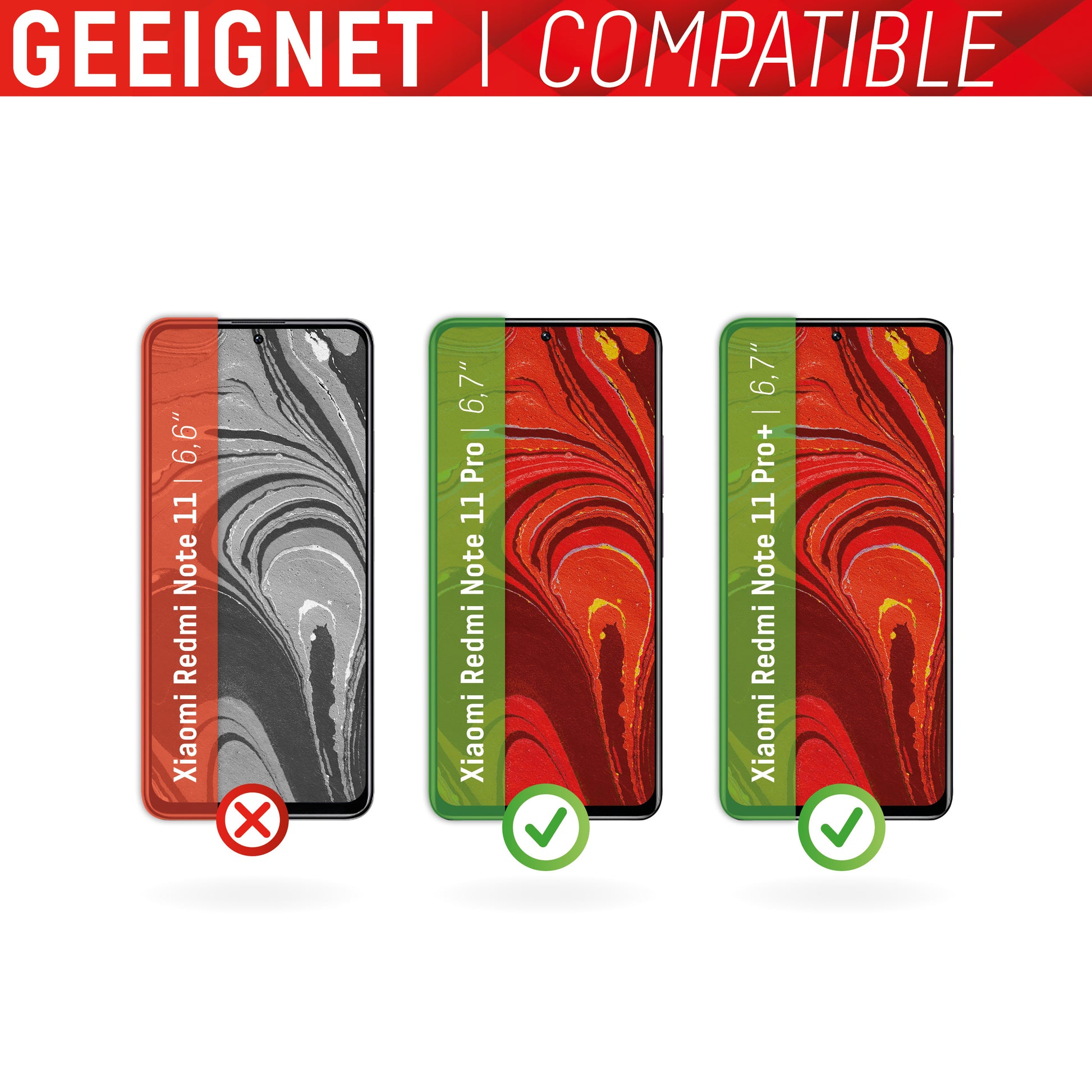 E.V.I. Displayschutz, gehärtetes Glas, 10H – für Xiaomi Redmi Note 11 Pro/Redmi Note 11 Pro 5G – 1er-Pack