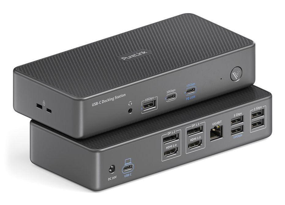 PureLink VL-D210DL Dockingstation – USB-C, 2× DP, 2× HDMI, 4× USB-A, 2× USB-C, 96 W PD, für Universalgeräte