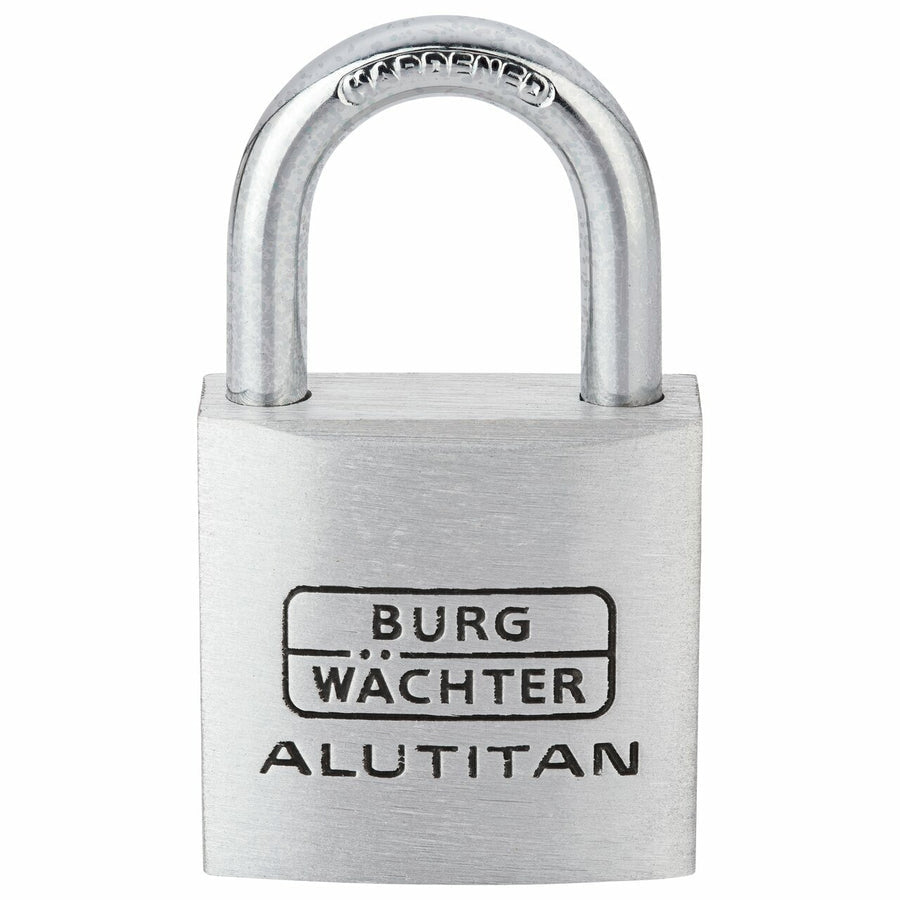BURG-WÄCHTER 770 Alutitan Mechanisches Vorhängeschloss – Aluminium, Bügel 17×16 mm, Ø5 mm, Aussen, Silber